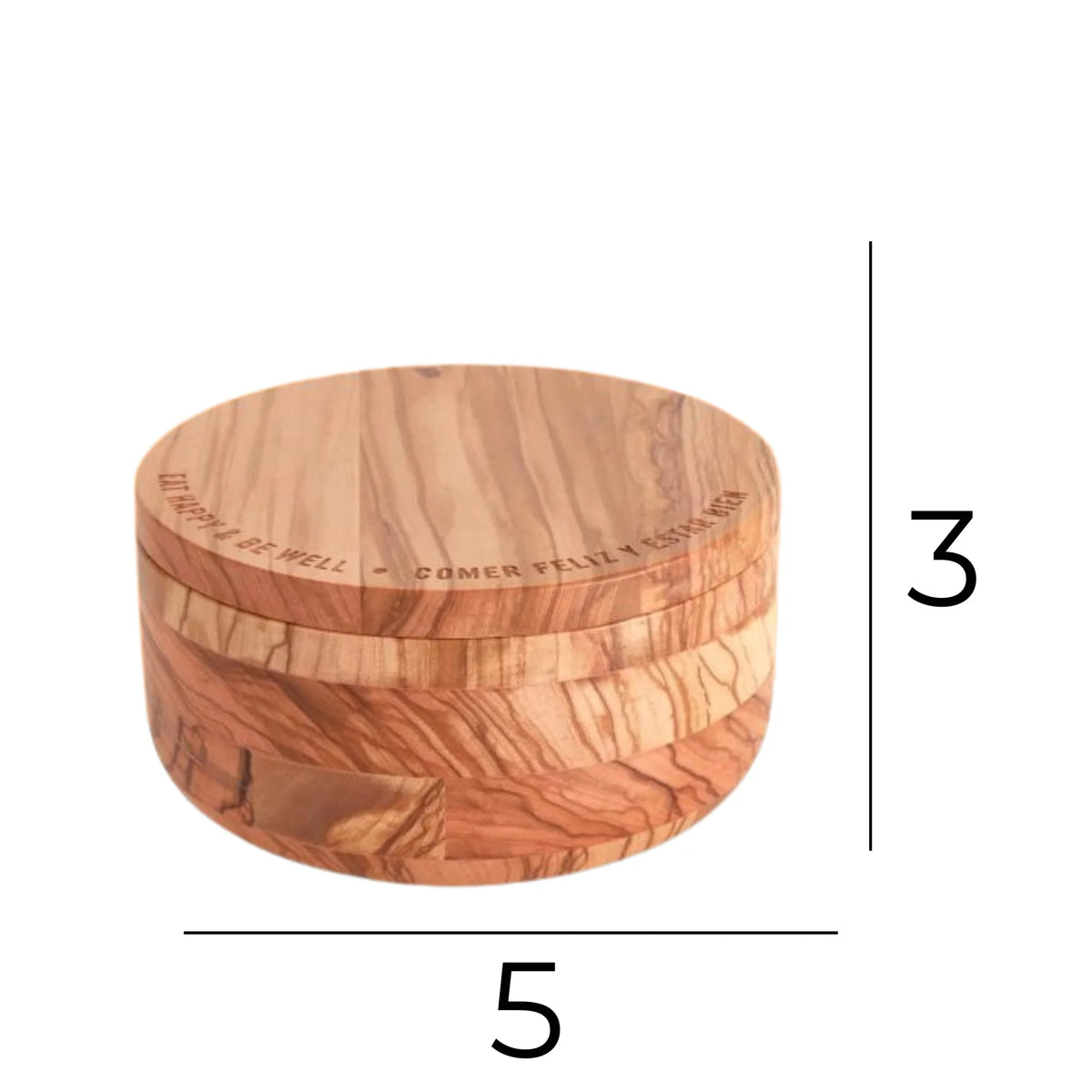 Olivewood Dual Compartment Salt Cellar With Rotating Magnetic Lid