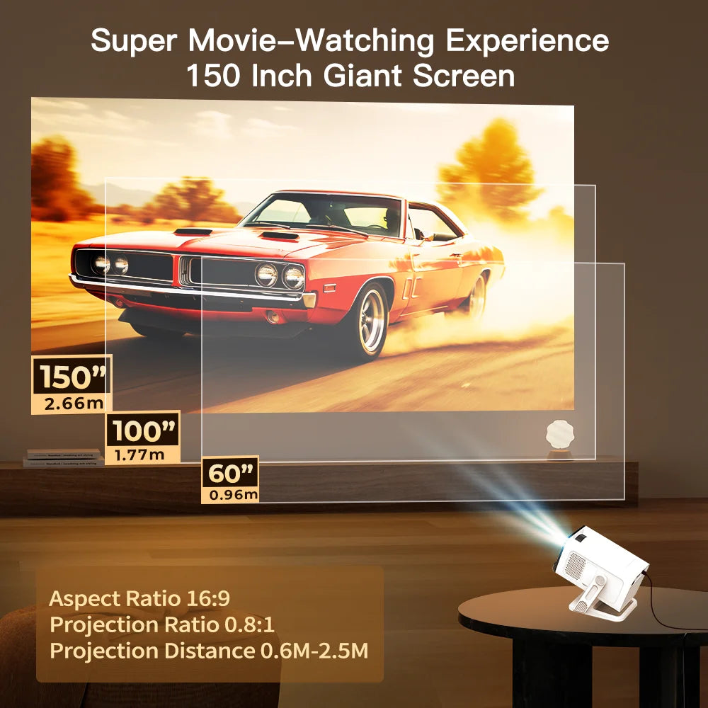 LynCast X1AQ Android 11 Portable Projector Wifi 6 Bluetooth 5.2