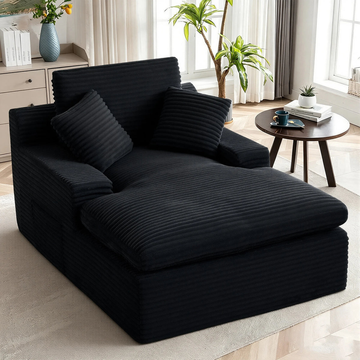 GAOHAPY Corduroy Modular Sectional Sofa With Chaise Lounge
