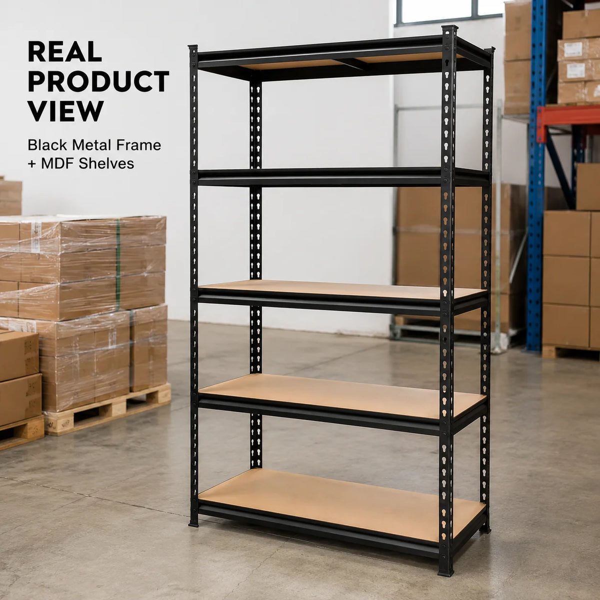 Five Tier Heavy Duty Metal Storage Rack For Garage Organization