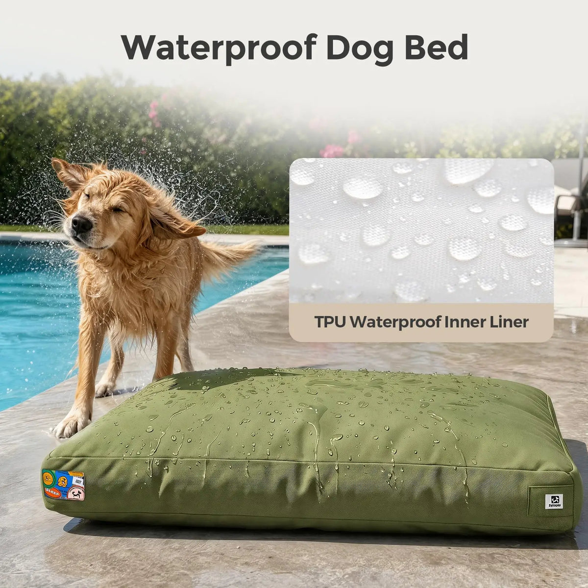 Indestructible Canvas Waterproof Dog Bed With Washable Cover