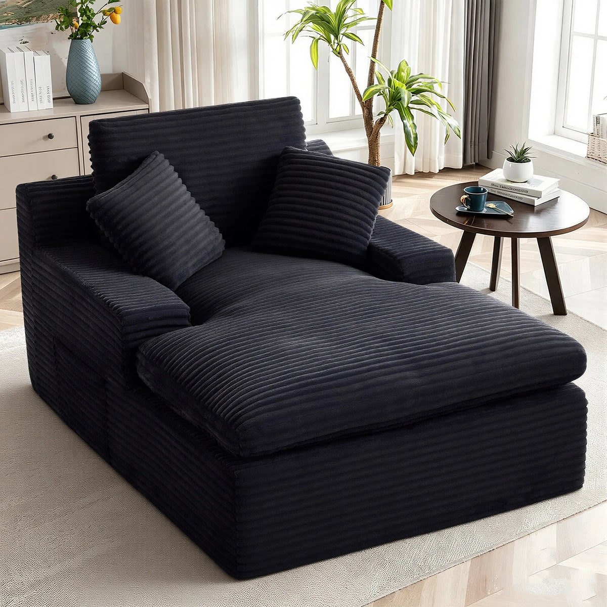 GAOHAPY Corduroy Modular Sectional Sofa With Chaise Lounge