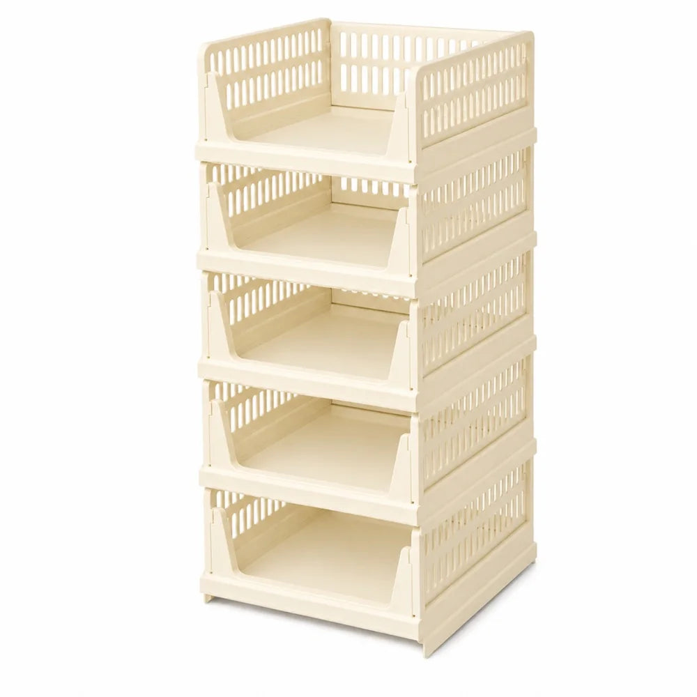 Zoe Stackable Modular Storage Baskets for Closet and Home Organization