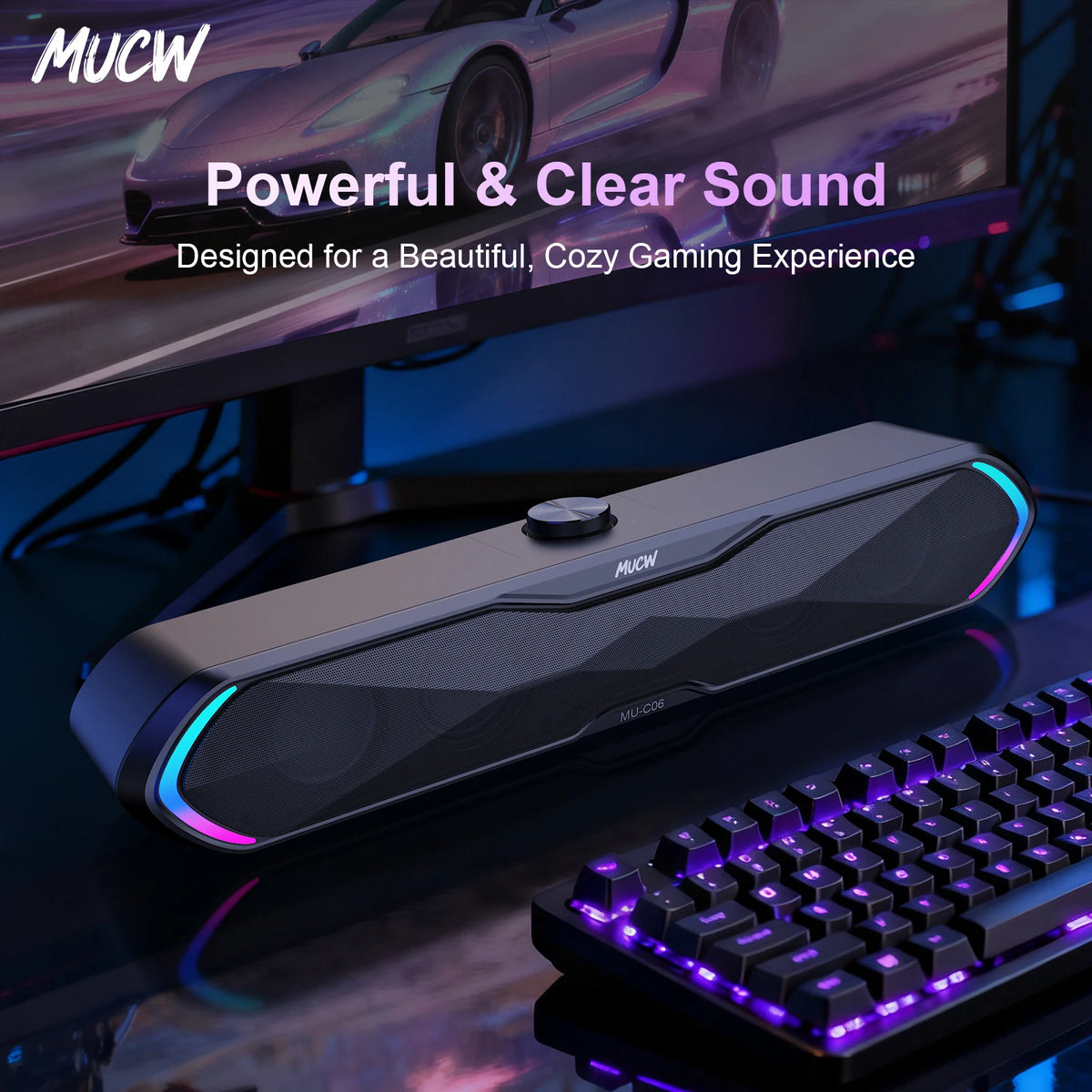 MUCW 6W Stereo Bluetooth Desktop Soundbar With USB Connection