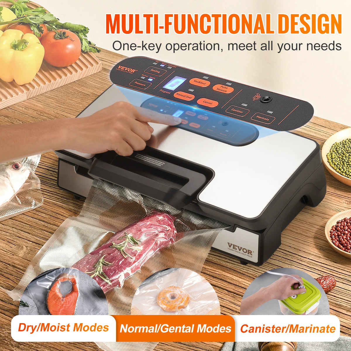 SucceBuy Vacuum Sealer Machine for Food Packaging and Kitchen Storage