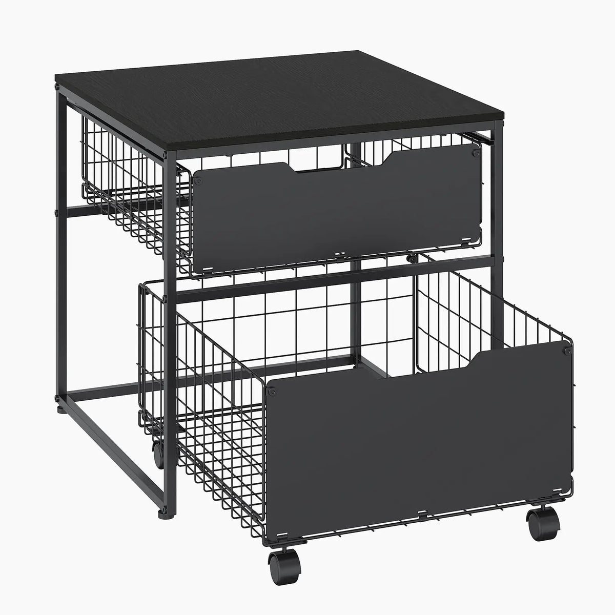HiMISS Mini Fridge Stand With Pull Out Baskets And Wheels