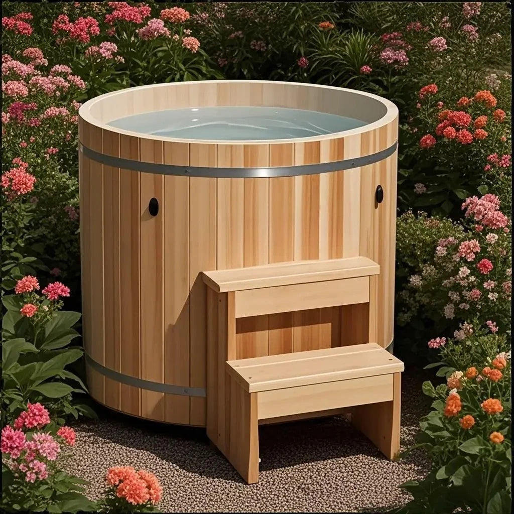 Premium Outdoor Cold Plunge Tub With Complete Chiller System