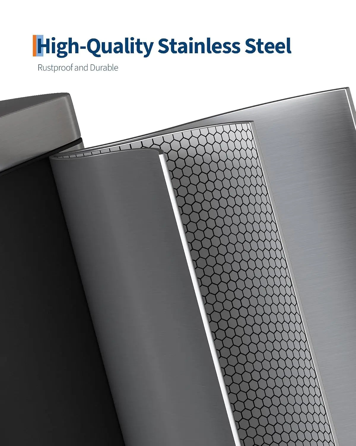 Stainless Steel Pedal Trash Can With Odor Control Lid