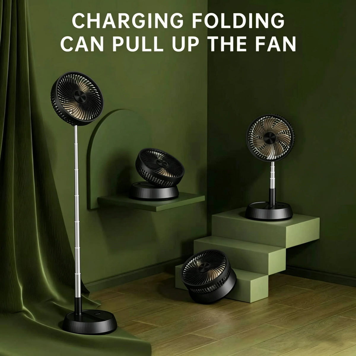 Tengkesi Portable Oscillating Fan With Remote Control And Battery