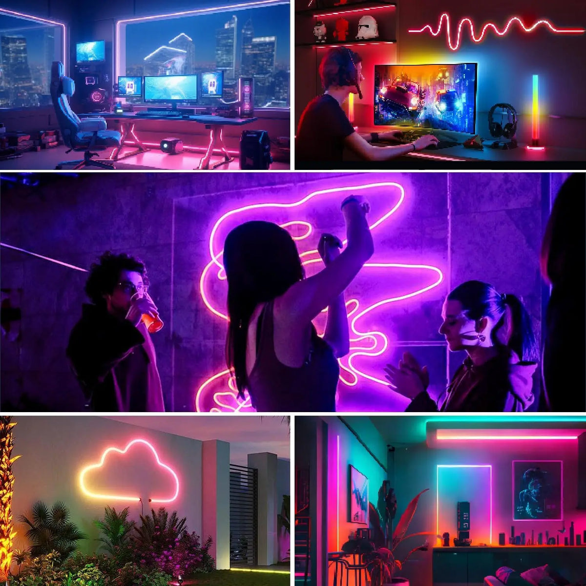 Flexible Neon LED Rope Light With App Remote Music Control