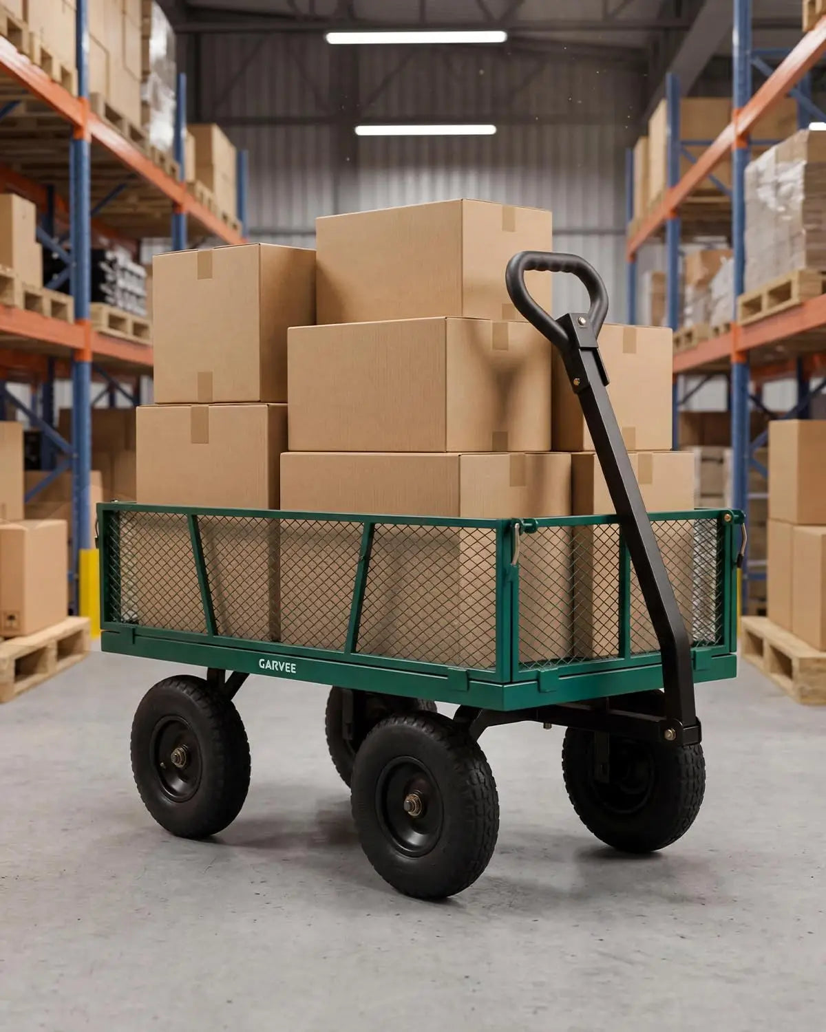 TWISTER.CK Heavy Duty Steel Garden Cart With Removable Mesh Sides