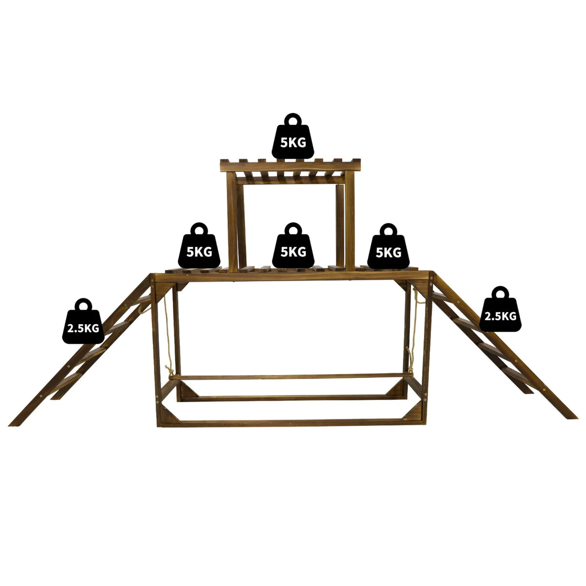BINGOPAW Wooden Chicken Perch Swing With Ladder Activity Toy