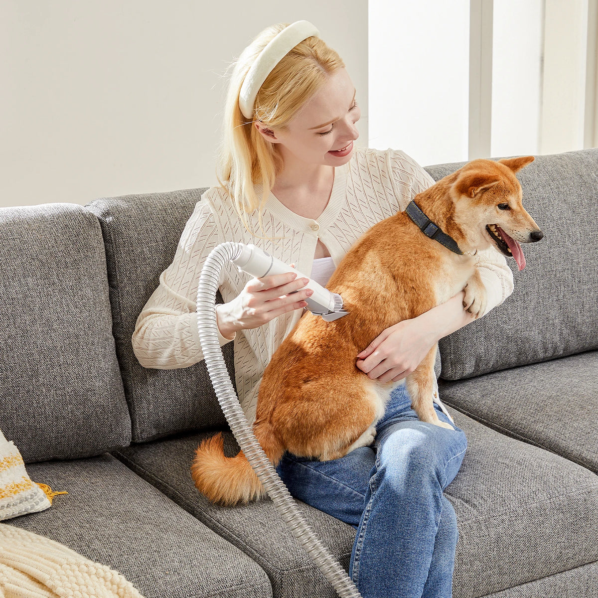 Sweetcrispy Cordless Pet Grooming Vacuum Kit With Quiet Clippers