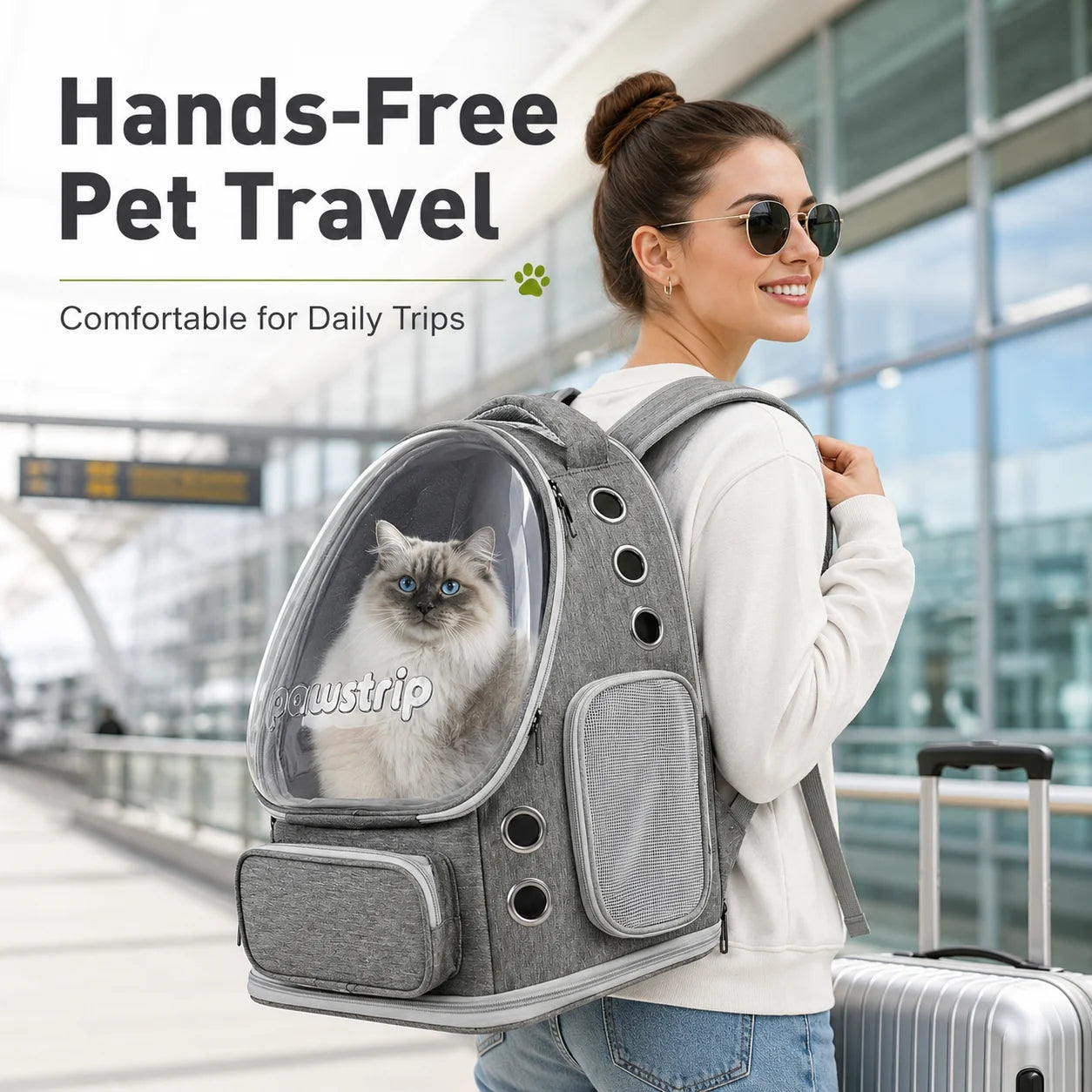 Breathable Bubble Cat Backpack Transparent Pet Carrier For Small Dogs