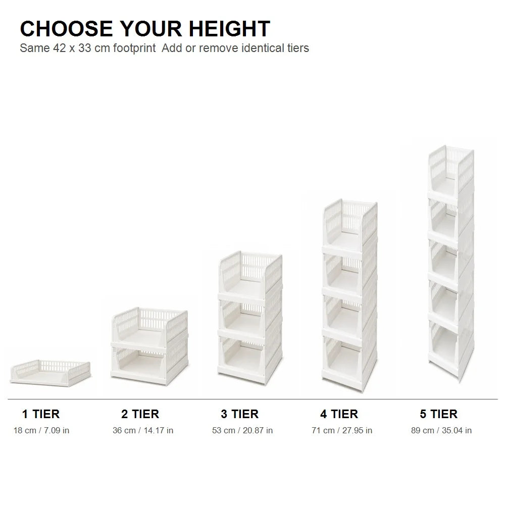 Zoe Stackable Modular Storage Baskets for Closet and Home Organization