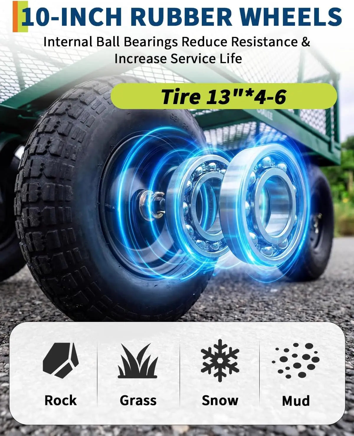 TWISTER.CK Heavy Duty Steel Garden Cart With Removable Mesh Sides