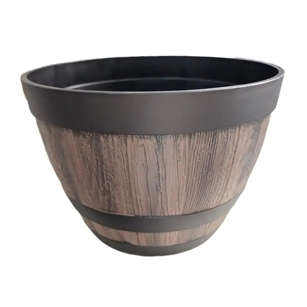 Rustic Farmhouse Whiskey Barrel Planter Pot With Drainage Holes