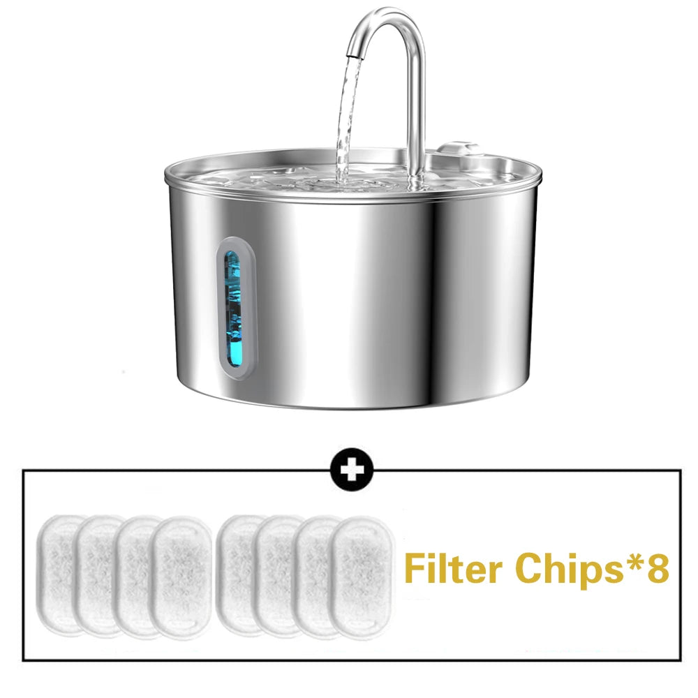 Stainless Steel Silent Pet Water Fountain For Cats And Dogs