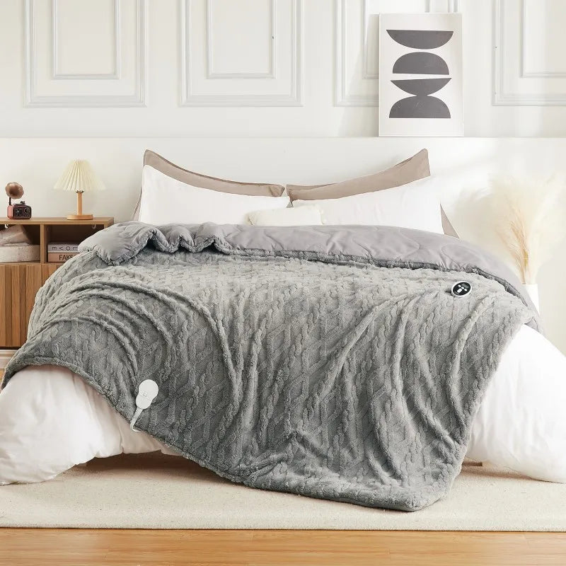Dual Zone Electric Heated Blanket With Sherpa And Wireless Controller