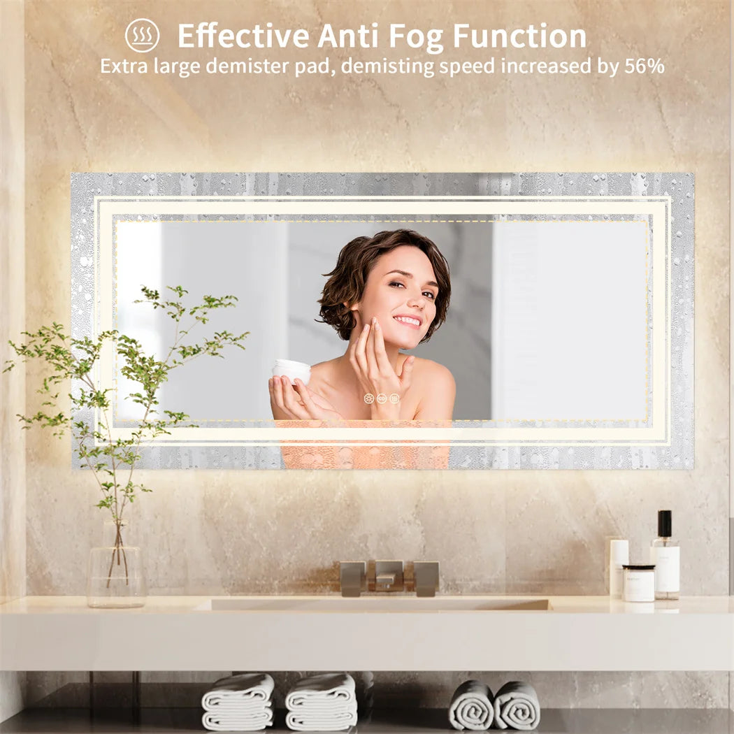 LUVODI Backlit Vanity Mirror With Fogless Touch Lighting