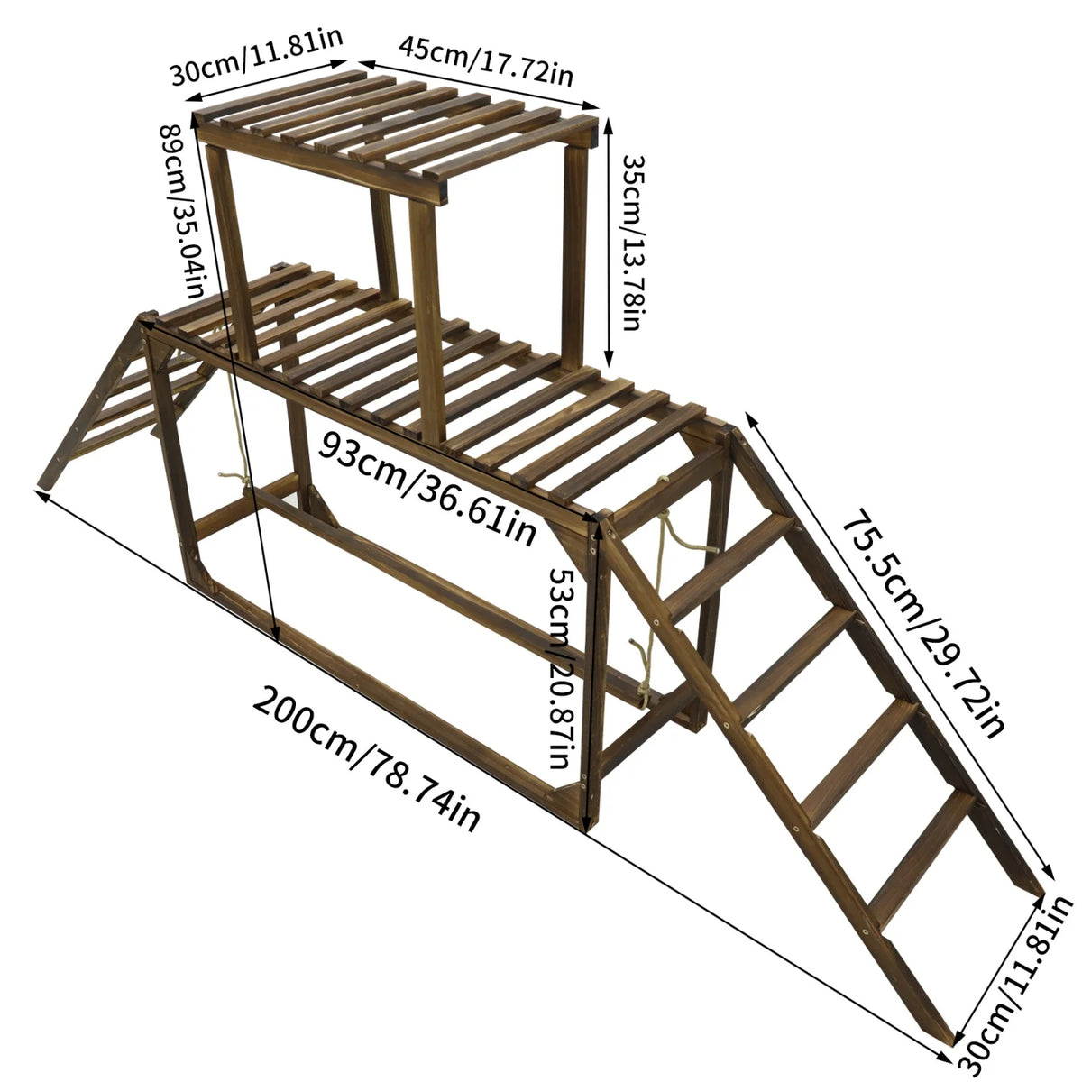 BINGOPAW Wooden Chicken Perch Swing With Ladder Activity Toy