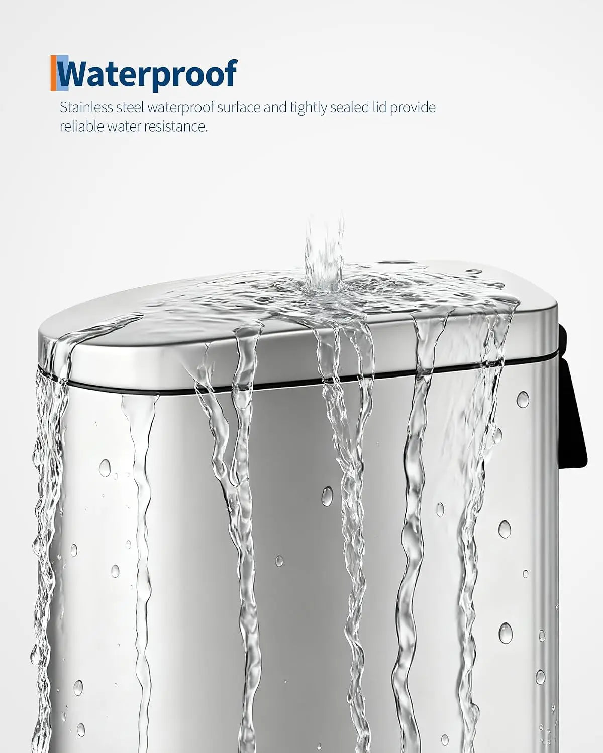 Stainless Steel Pedal Trash Can With Odor Control Lid