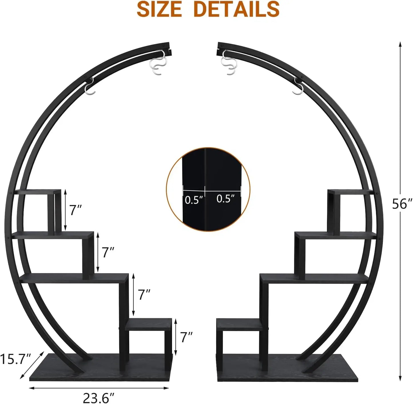Twister CK 5 Tier Metal Plant Stand Indoor Shelf Rack