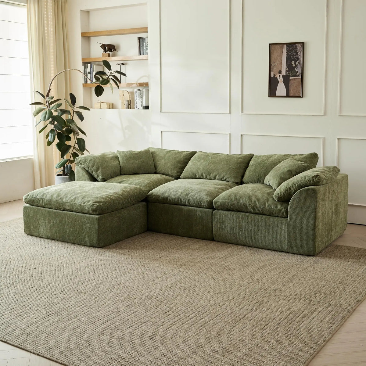 Yeflixvrau Contemporary L Shaped Modular Sectional Sofa