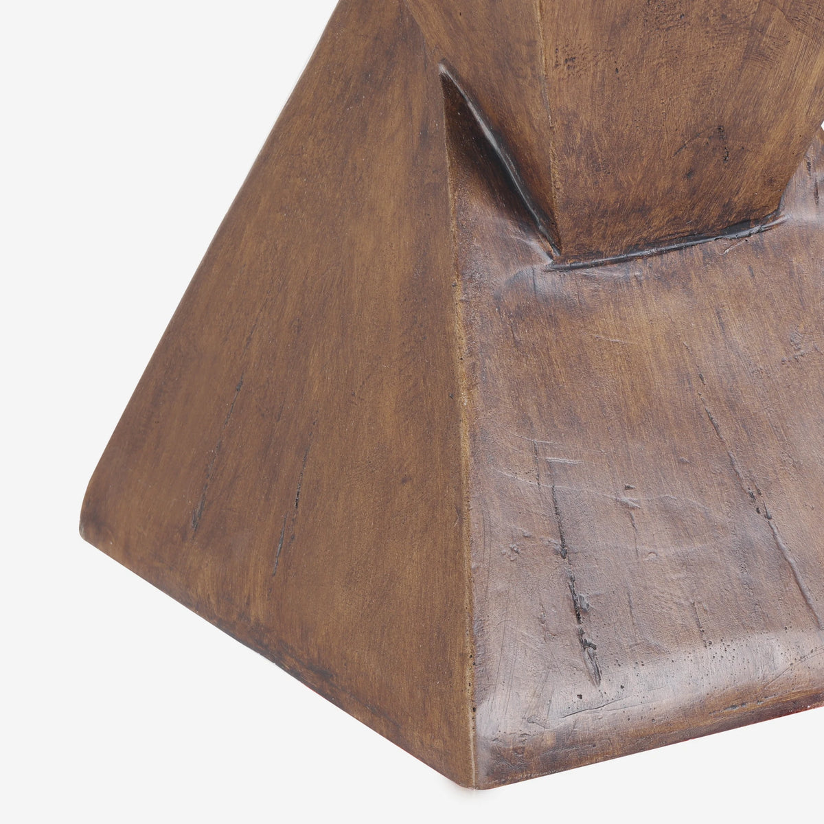 Modern Lightweight Concrete Triangle Accent Side Table For Indoor Outdoor