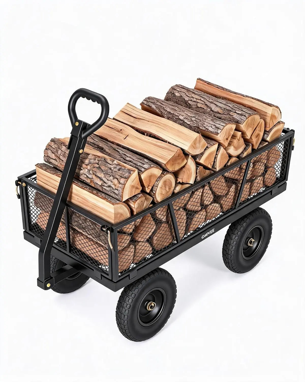 TWISTER.CK Heavy Duty Steel Garden Cart With Removable Mesh Sides