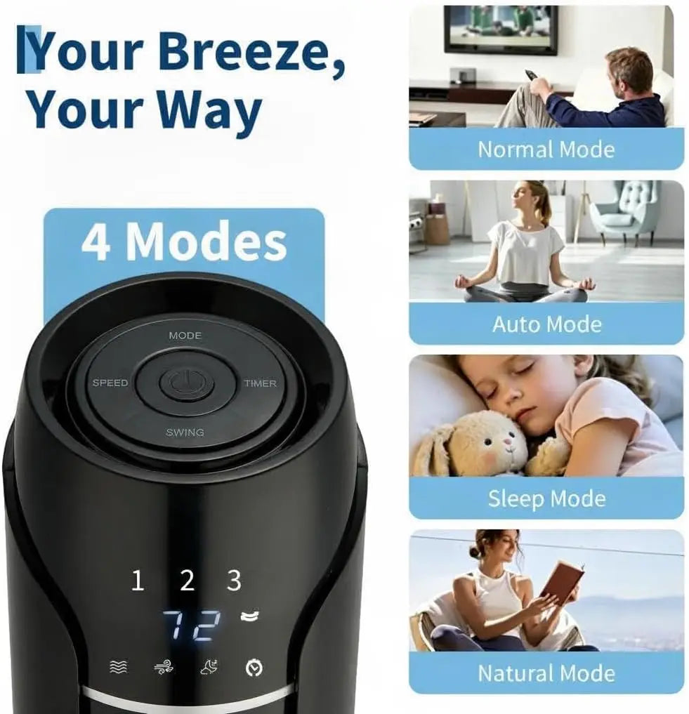 Upgraded DC Motor Tower Fan With Remote And Touchscreen
