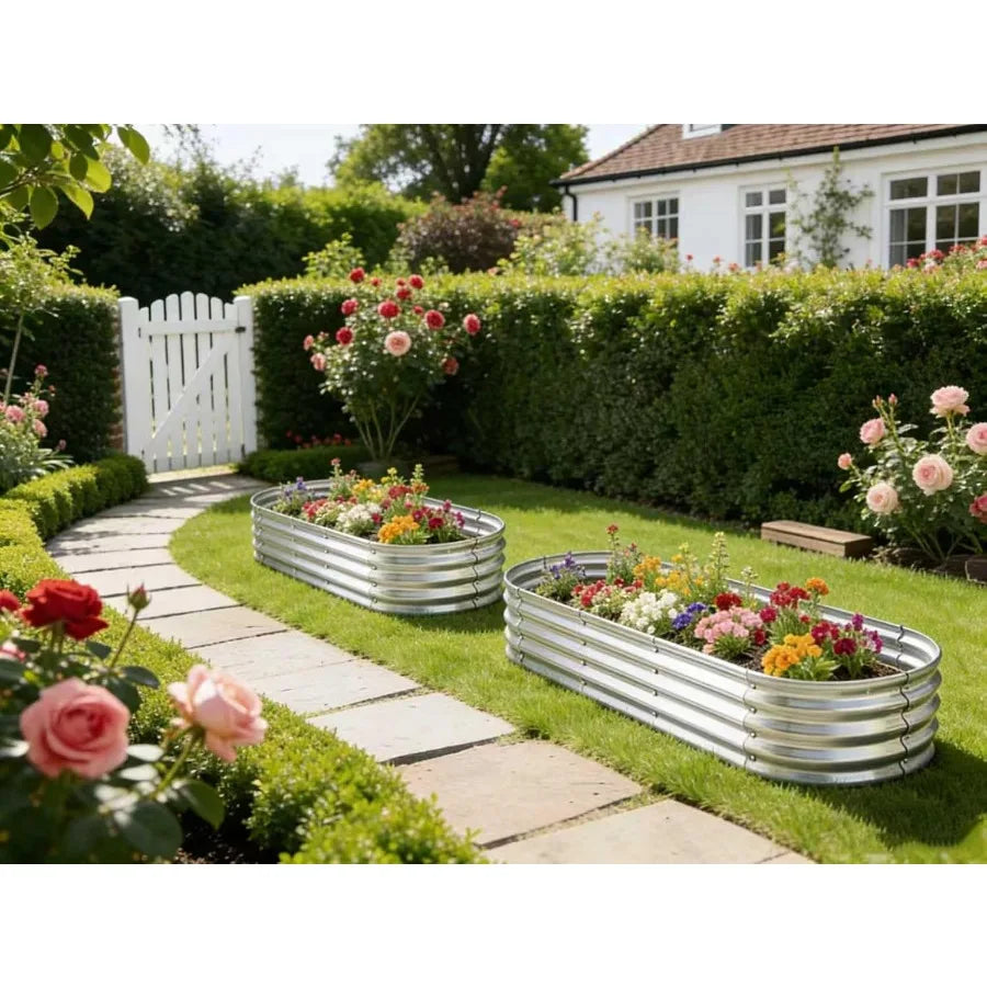 Metal Elevated Garden Bed Planter For Herbs And Vegetables
