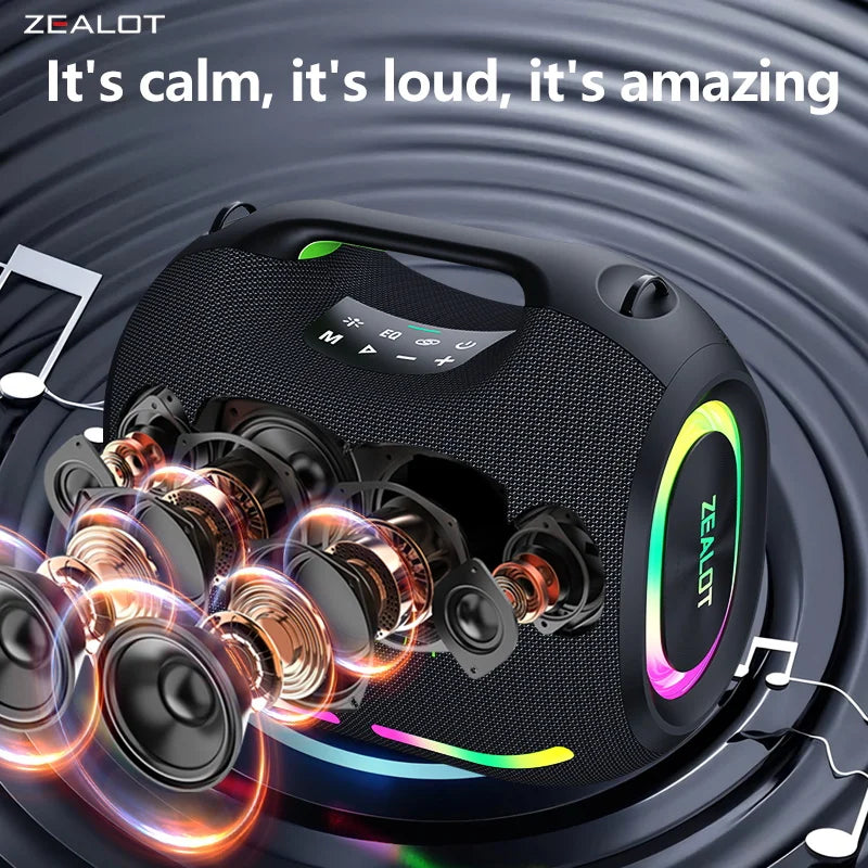 Zealot 120W Wireless Bluetooth Speaker With Waterproof Portable Power Bank