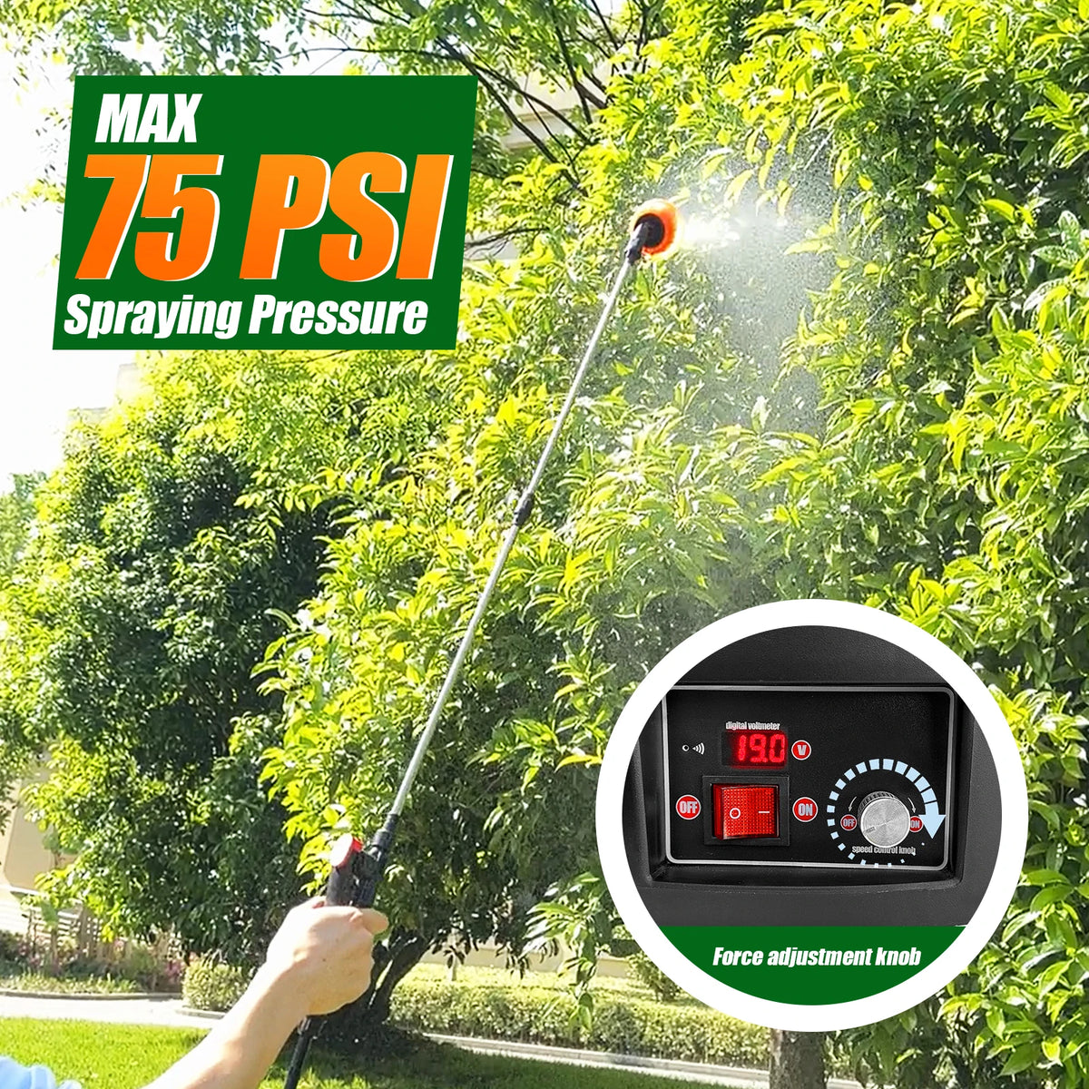 21V Electric Backpack Sprayer With Telescopic Wand for Garden Weeding