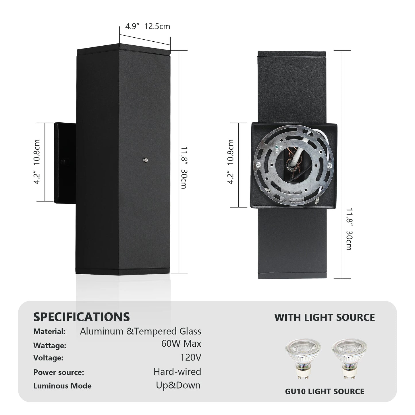 ARLGSITE Motion Sensor Outdoor LED Wall Sconce 2 Pack