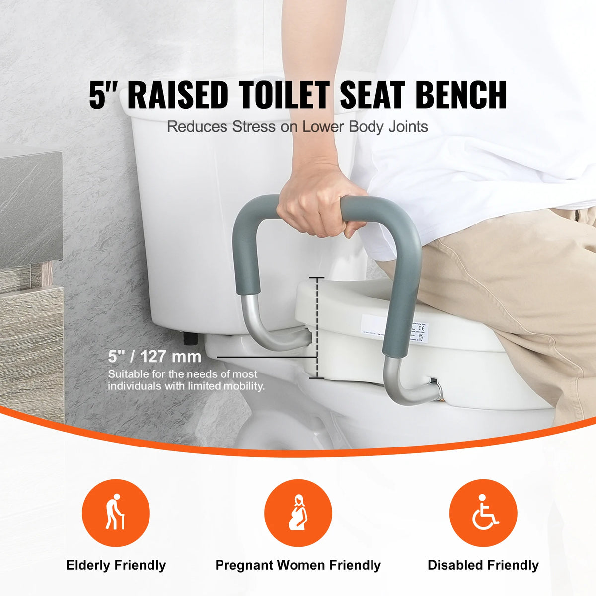 SucceBuy Raised Toilet Seat With Secure Twist Lock Installation