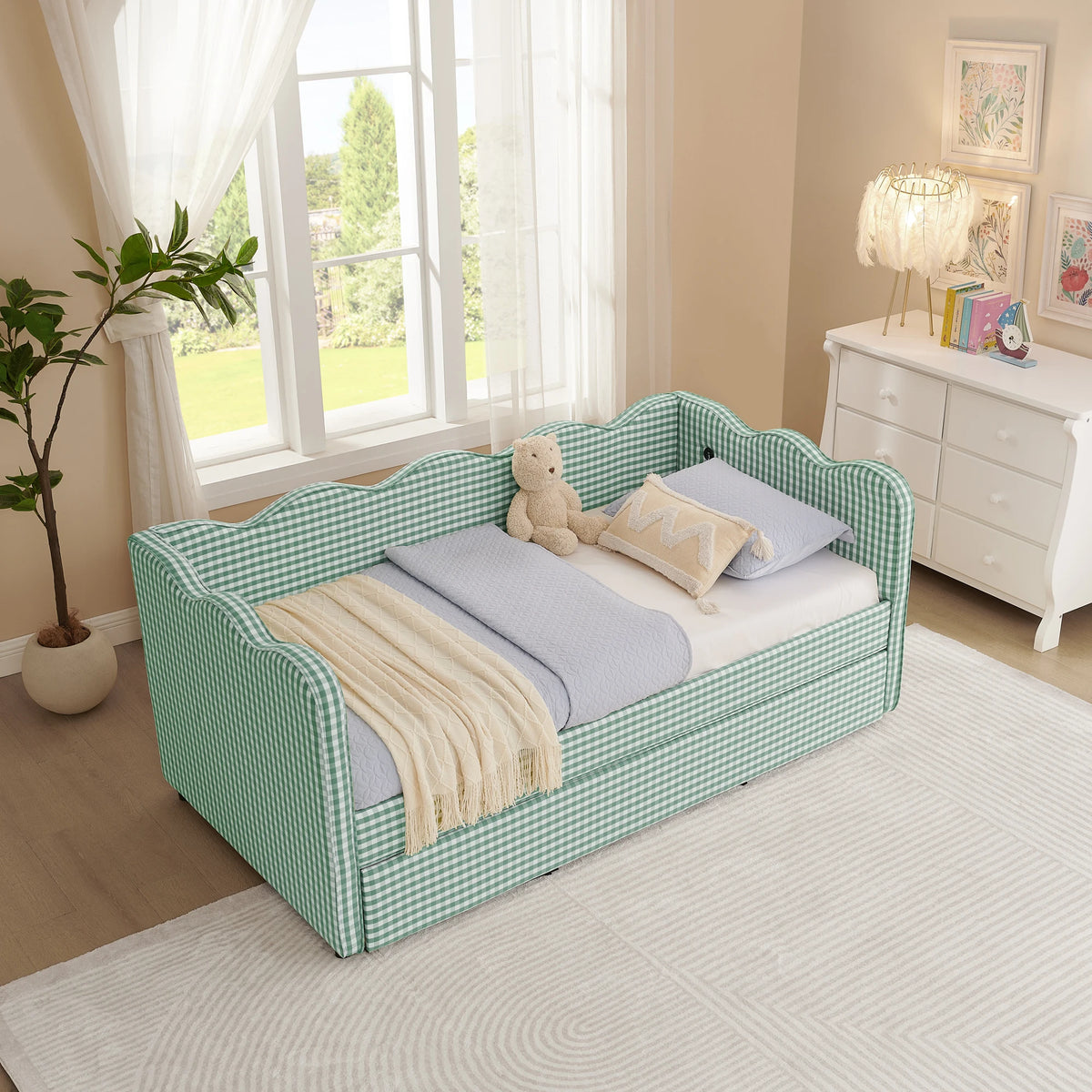 Daybed Sofa Bed With Trundle And Built In USB Charging