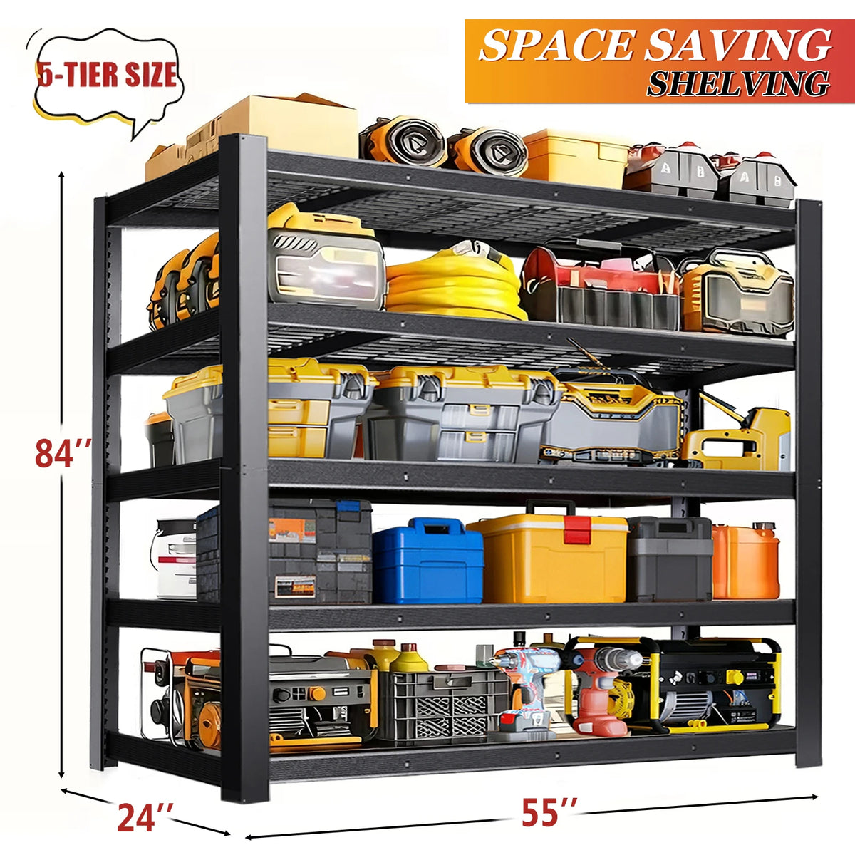 Heavy Duty Industrial Metal Storage Rack for Garage and Warehouse