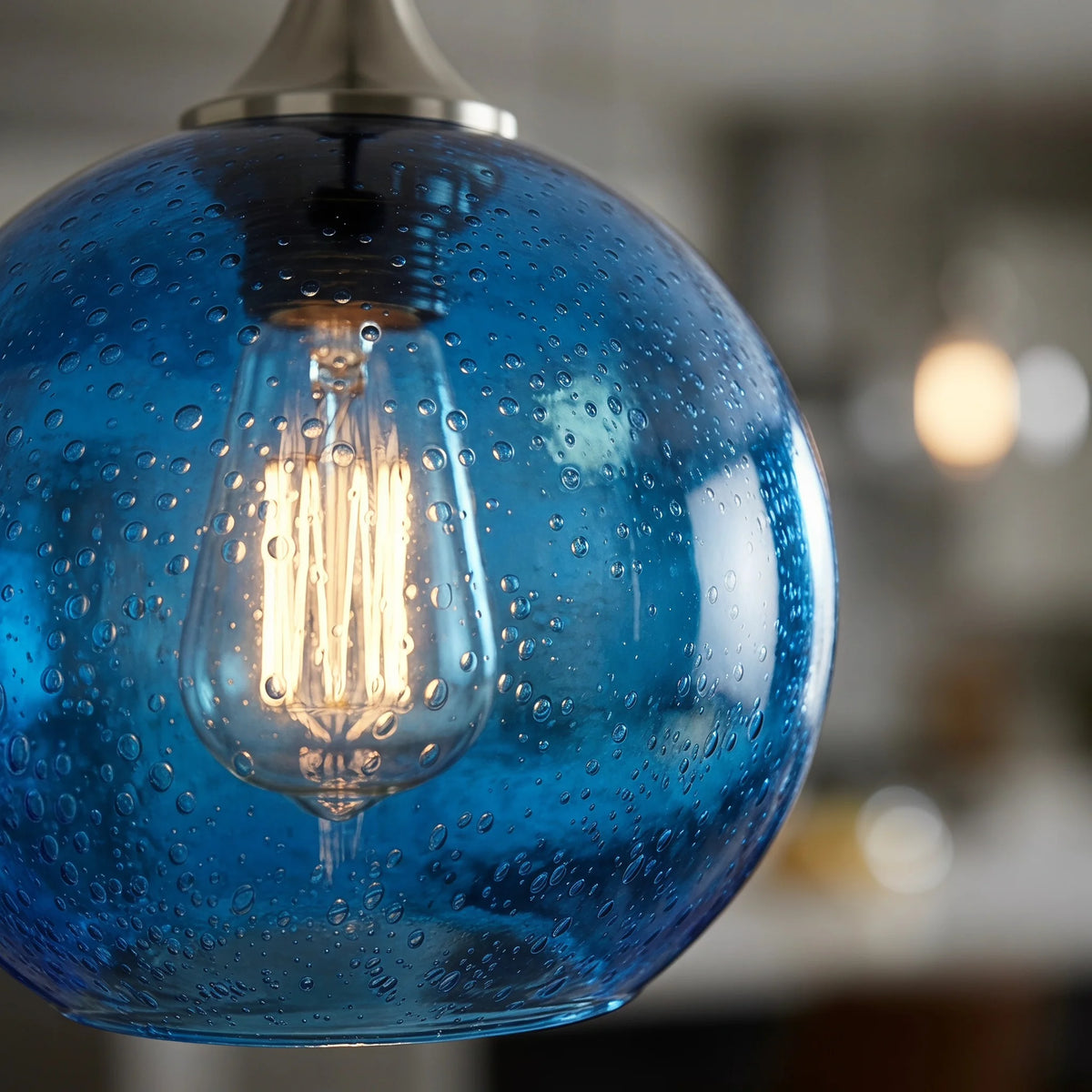 ARLGSITE Modern Bubble Glass Pendant Light With Adjustable Hanging Cord
