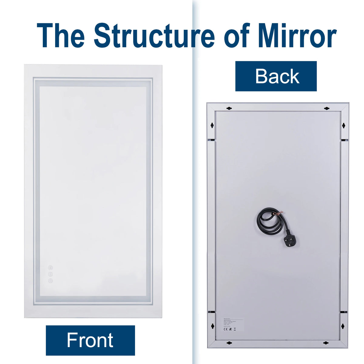 LUVODI Backlit Vanity Mirror With Fogless Touch Lighting