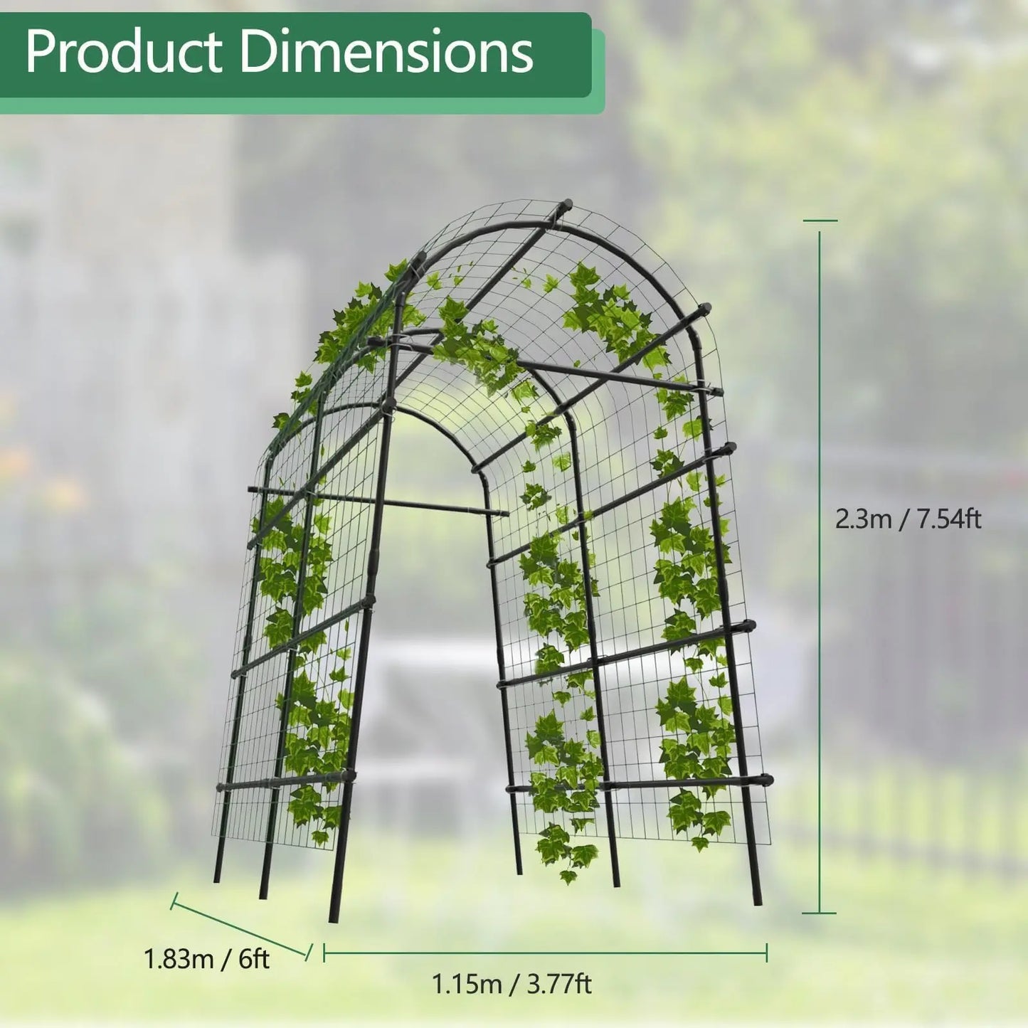 HiMISS Adjustable Metal Garden Arch Trellis For Climbing Plants