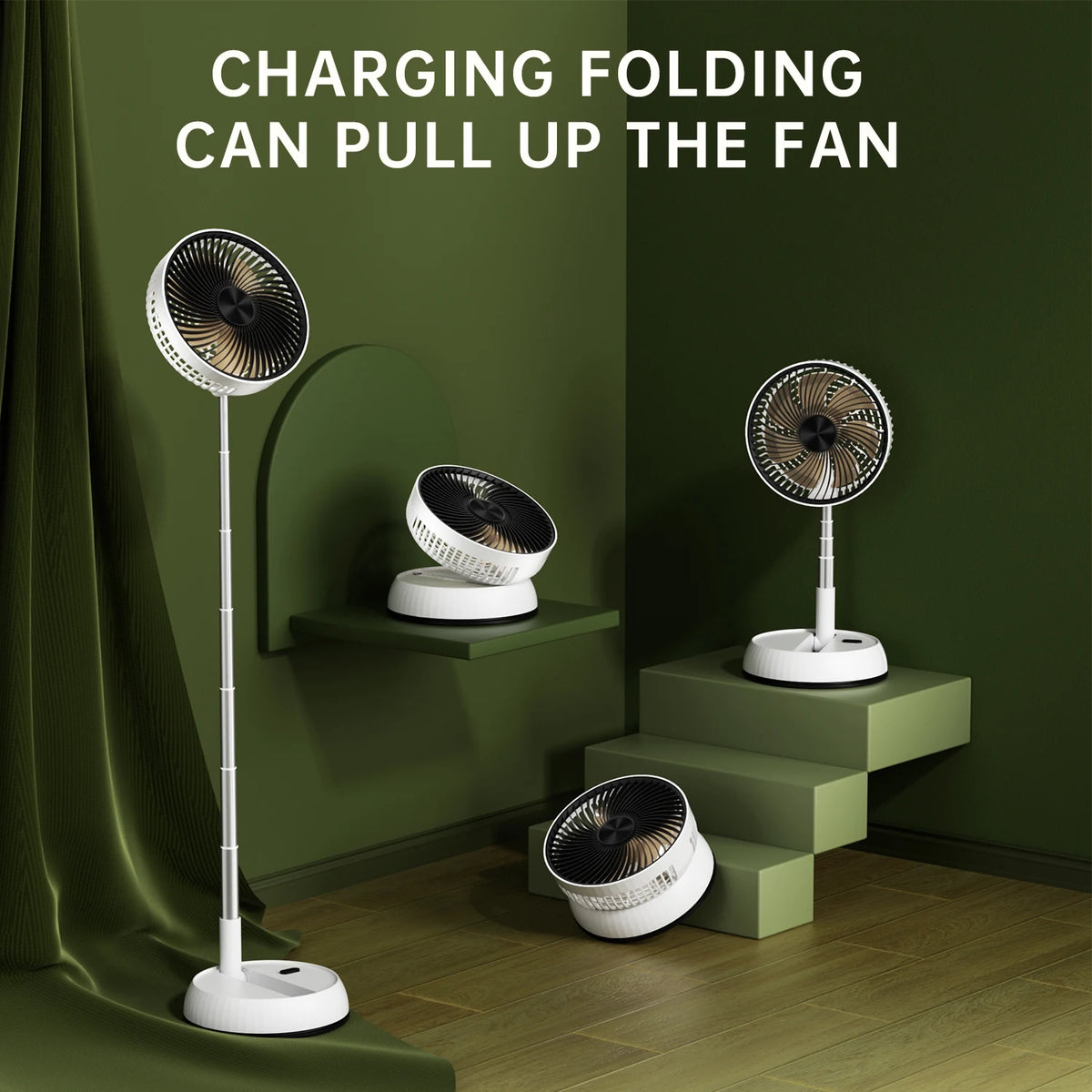 Tengkesi Portable Oscillating Fan With Remote Control And Battery