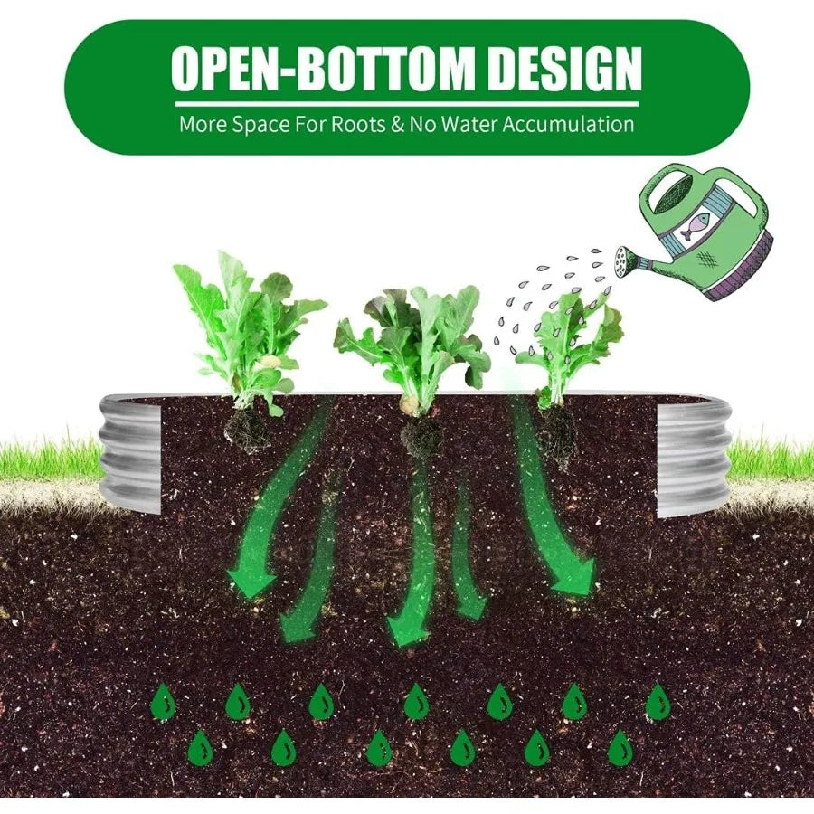Metal Elevated Garden Bed Planter For Herbs And Vegetables