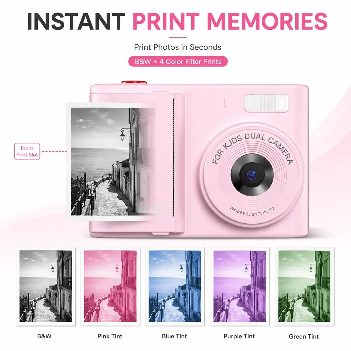 WO Instant Print Digital Camera With 48MP Sensor And Printer