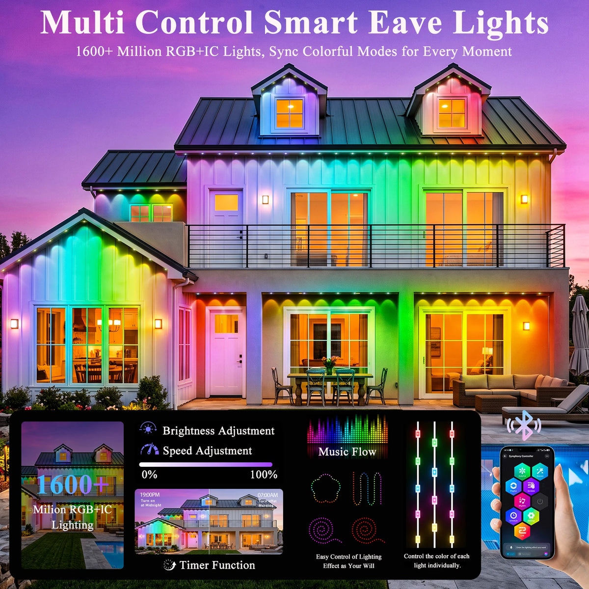 AILBTON Outdoor LED Lights With App Control And Music Sync