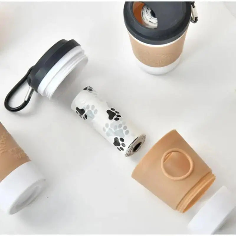 Creative Coffee Cup Dog Waste Bag Dispenser Storage Holder Box