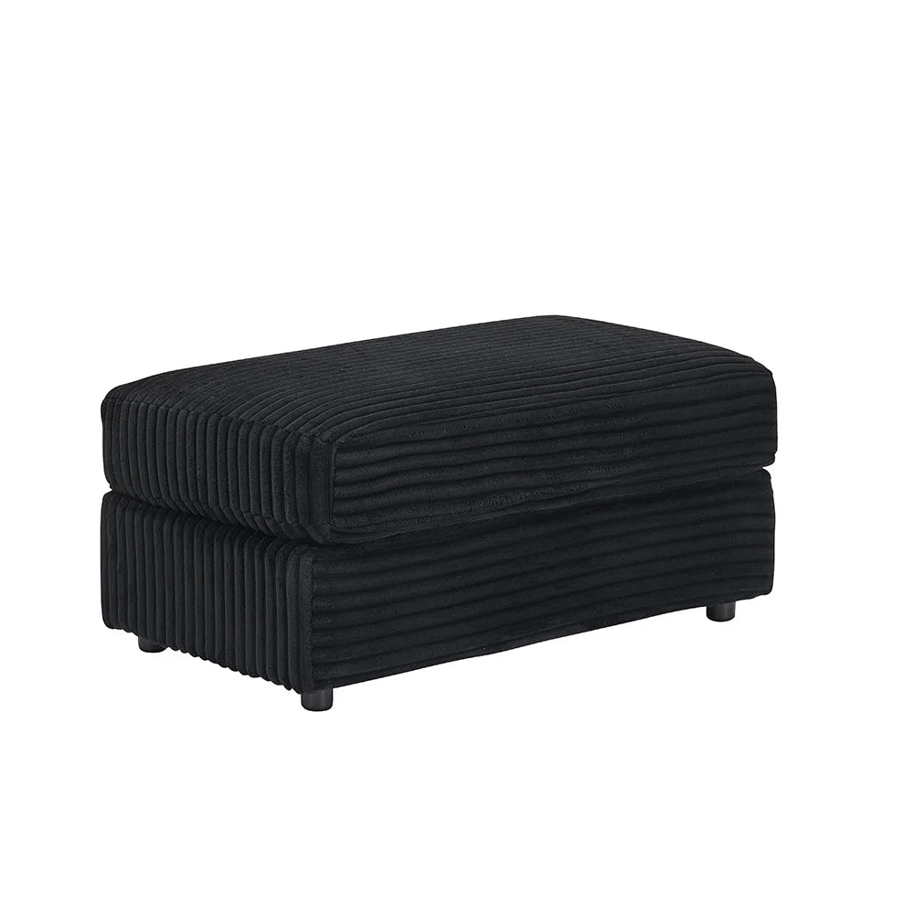 Modern Corduroy Single Sofa Chair With Footrests And Cup Holder