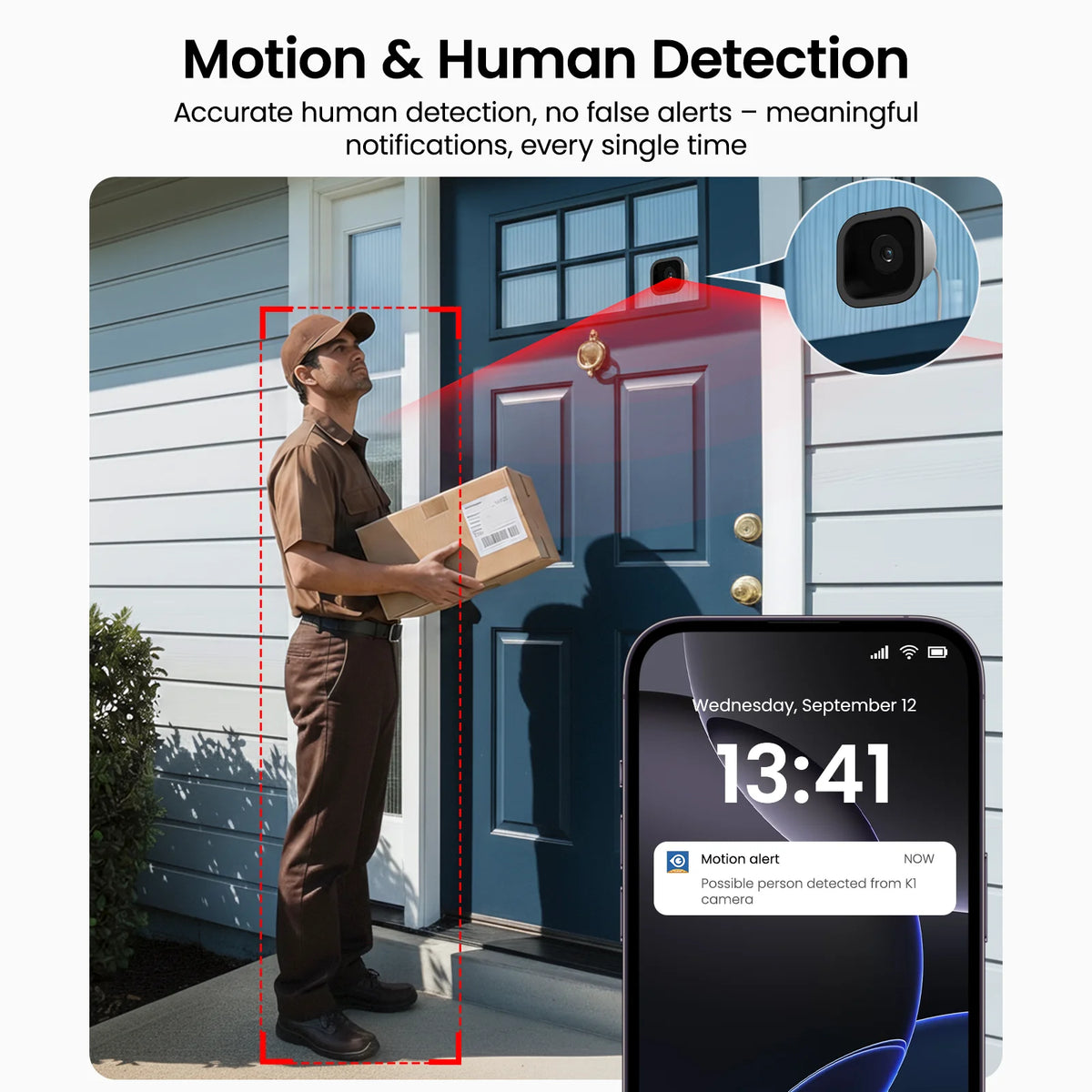 Wansview 2K Window Camera WiFi Indoor Security Night Vision Audio