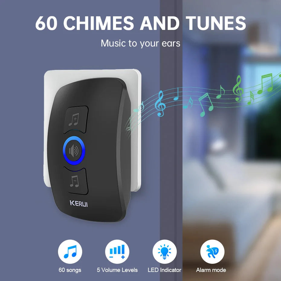 KERUI M525 Waterproof Wireless Doorbell Kit With LED Flash Chime