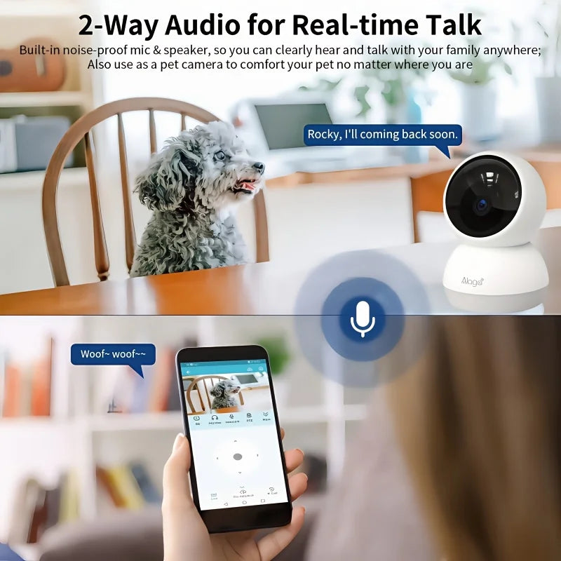 ALAGA 3K Pet Camera With AI Tracking And Night Vision